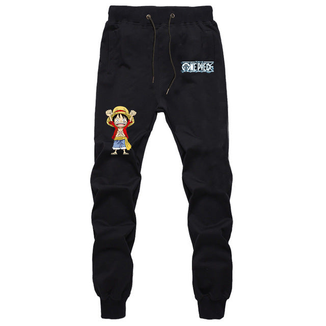 One Piece Monkey D Luffy Black Anime Pants