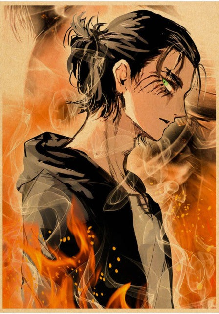 Attack On Titan Poster Eren Yeager Long Hair | Manga Era