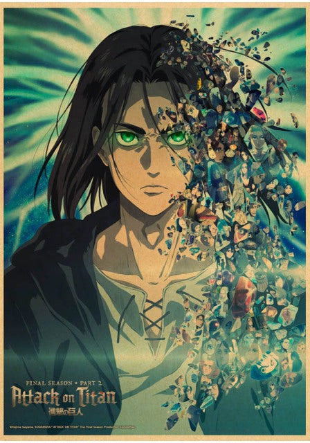 Attack On Titan Poster Eren With Long Hair | Manga Era