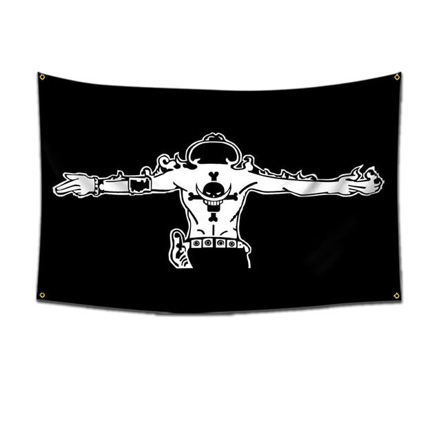 one piece flag black and white