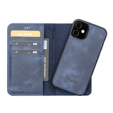 iPhone 12 Mini 5.4" Leder Case “Secret Wallet" (Navy Blau)