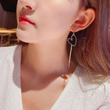 geometric heart punk earring
