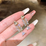 fish earrings rhinestone earring