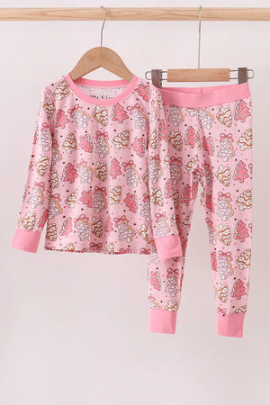 Pink Trees Christmas Jammies- Two Piece - Little Light of Mine