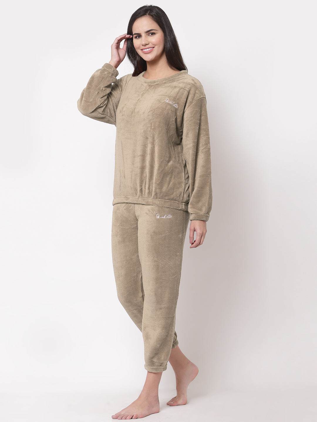 women fleece night suits