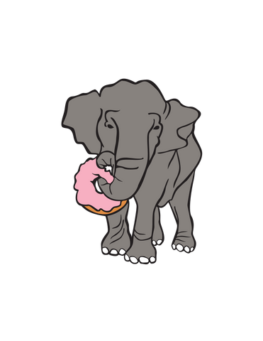 Donut eating elephant
