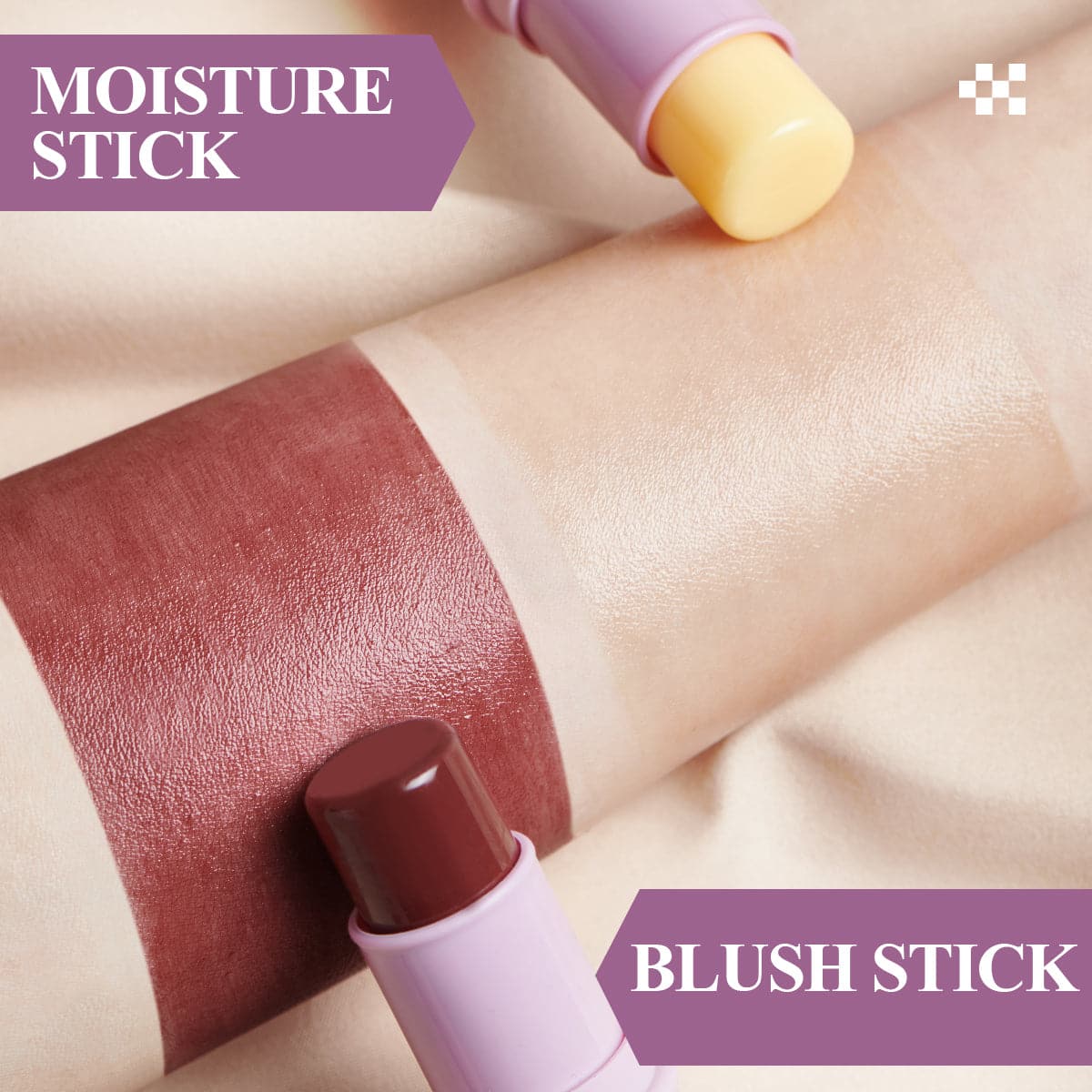 Multi Makeup Stick(2pcs)-Moisturizer & Blush Stick