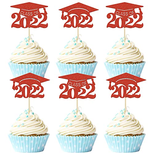 Gyufise 24 Pack 2022 Graduation Cap Cupcake Toppers Red Glitter Class Ninelife Philippines 