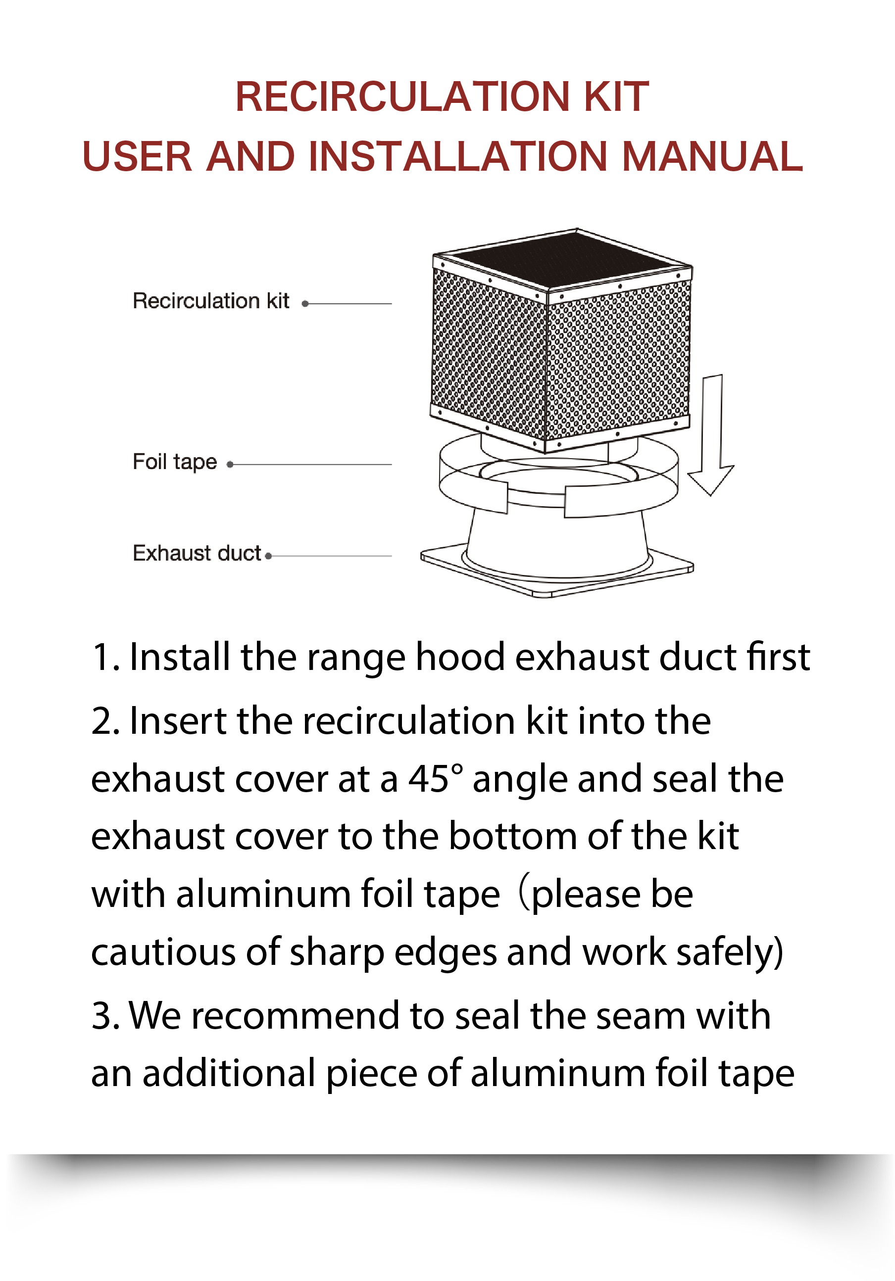 Recirculation kit user and installation manual diagram