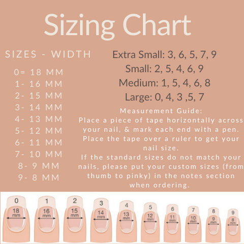 Size and Shape Guide – Flourish Nails LLC