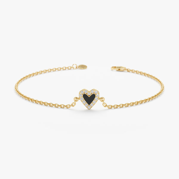 Mini Heart Pave Diamond Bracelet