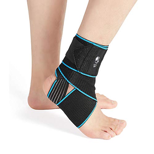 Ankle Support Brace 2 Pack, Adjustable Compression Ankle Braces for Sports Protection, One Size Fits Most for Men & Women