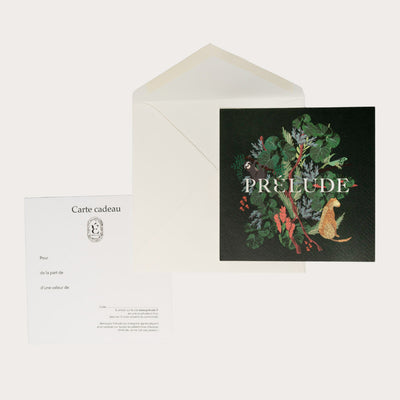Carte cadeau Prélude carrée motif jungle avec enveloppe