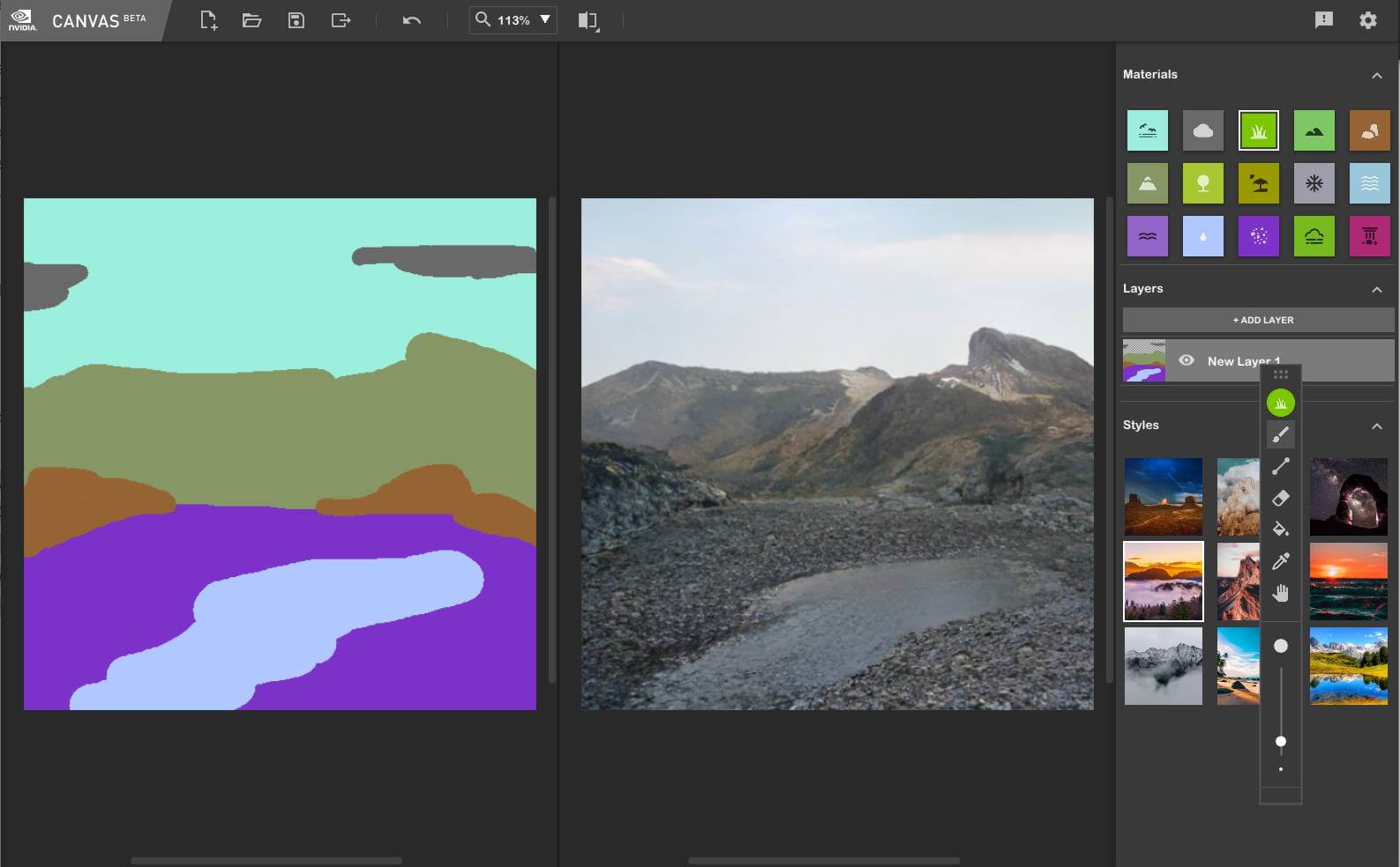 Use Your Mouse to Make Beautiful Landscapes Using NVIDIA Canvas ...