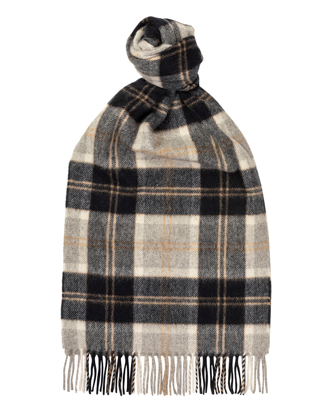 Black Bannockbane Wide Cashmere Scarf | Glen Isla Cashmere