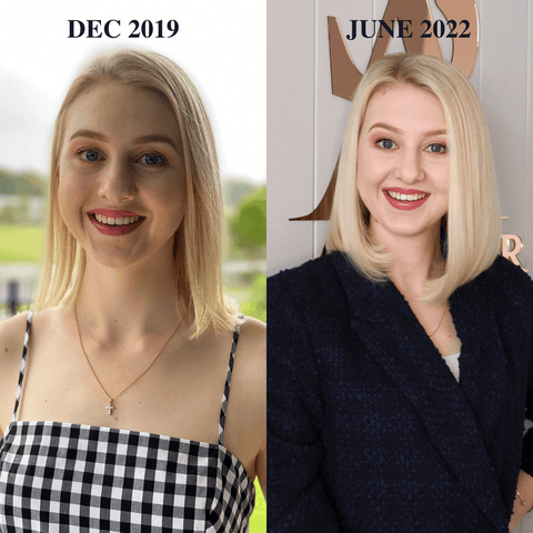 Sozo Australia's founder before and after natural haircare