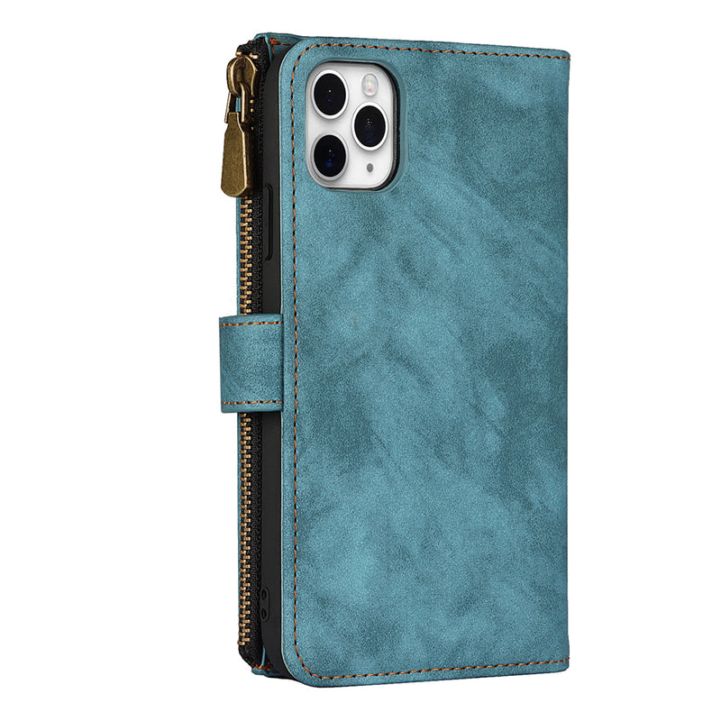 iPhone 11 Pro Detachable Wallet Case with Card Holder, Kickstand, Zipper and Wrist Strap