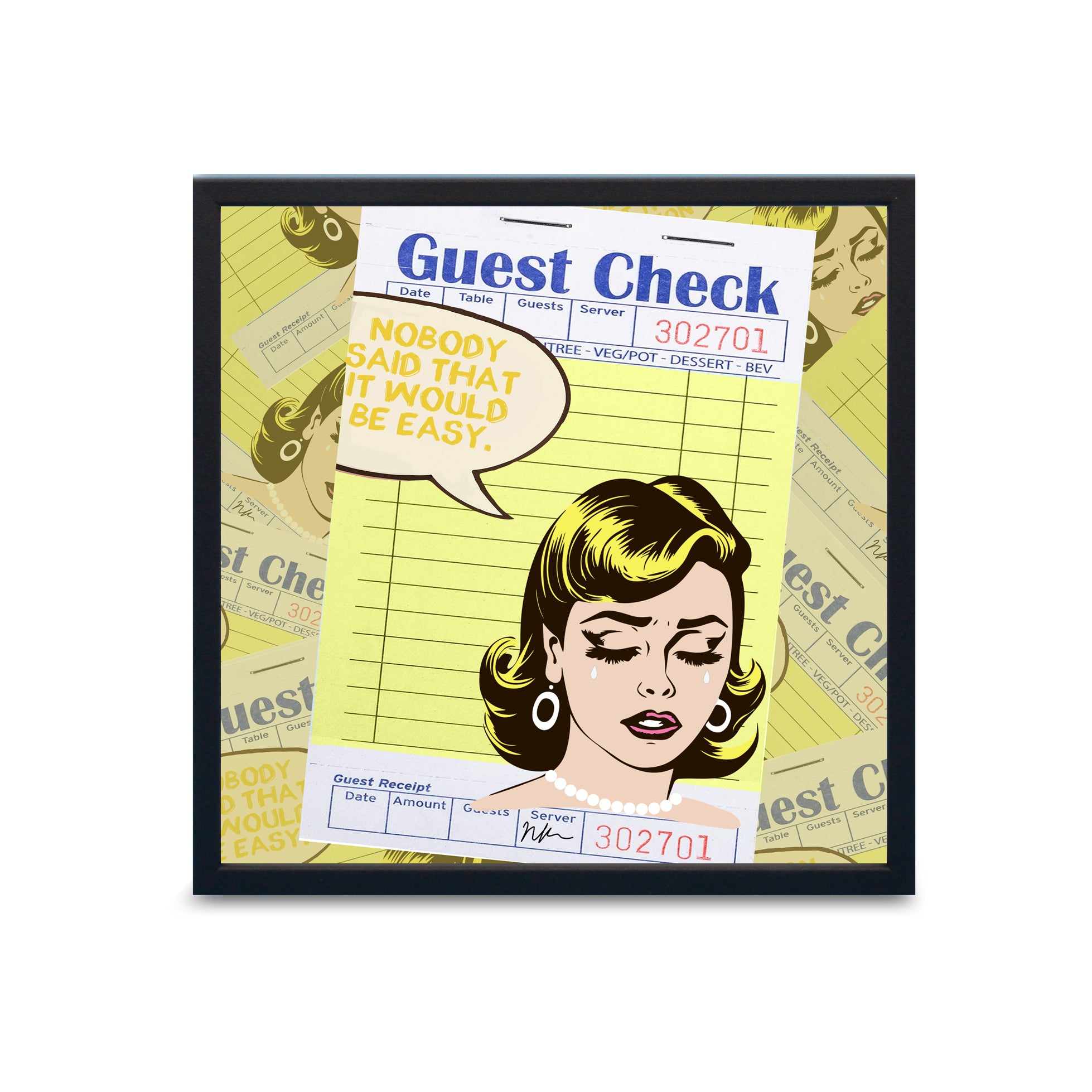 NikkiRaye Collection "COMMON SENSE" Guest Check on TilePix Wood 12x12