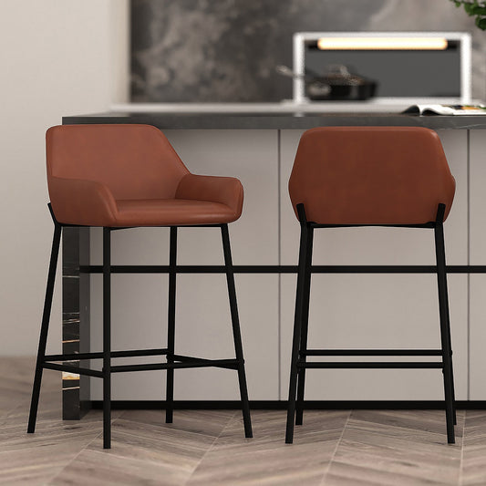 26" Counter Stool | Set of 2 | Baily Caramel and Black - Your Bar Stools Canada