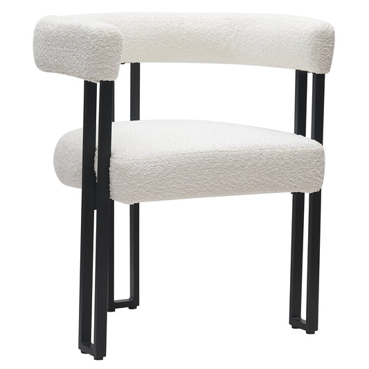 Round Back Dining Chairs | Set of 2 | Scarlet White Boucle - Your Bar Stools Canada