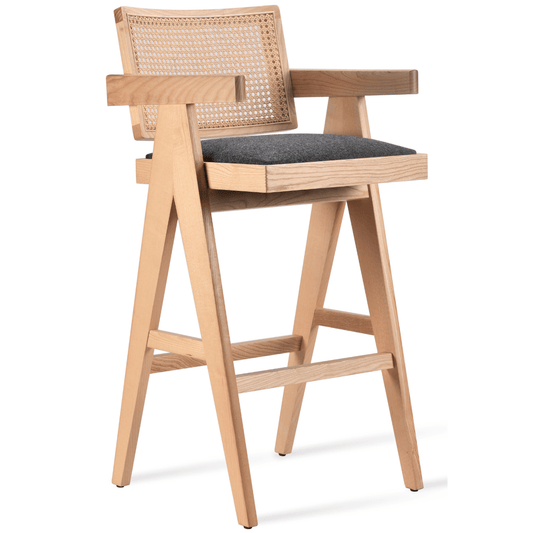 Cane Bar Stools PierreJ Rattan Bar Stools Natural - Your Bar Stools Canada