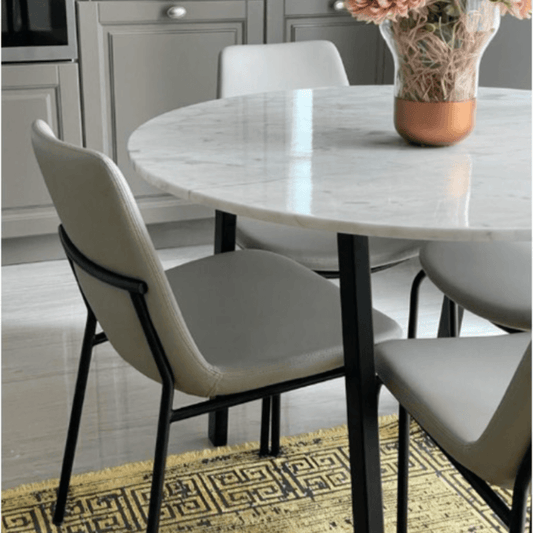 Beige Chairs with Black Legs Eiffel - Your Bar Stools Canada