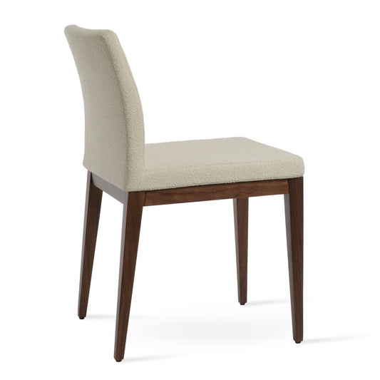 Cream Boucle Dining Chairs Aria Wood - Your Bar Stools Canada