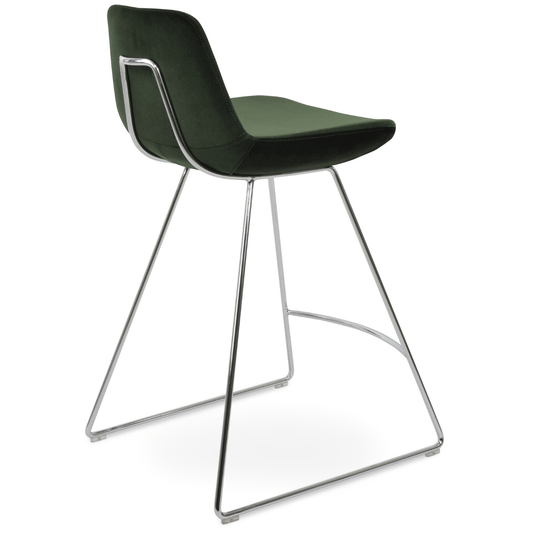 Green Velvet Bar Stool Pera Wire - Your Bar Stools Canada