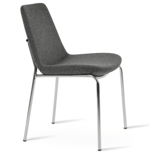 Grey Chair with Chrome Legs Eiffel - Your Bar Stools Canada