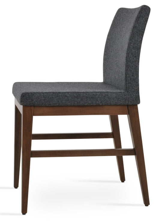 Grey Fabric Chairs Aria Wood - Your Bar Stools Canada