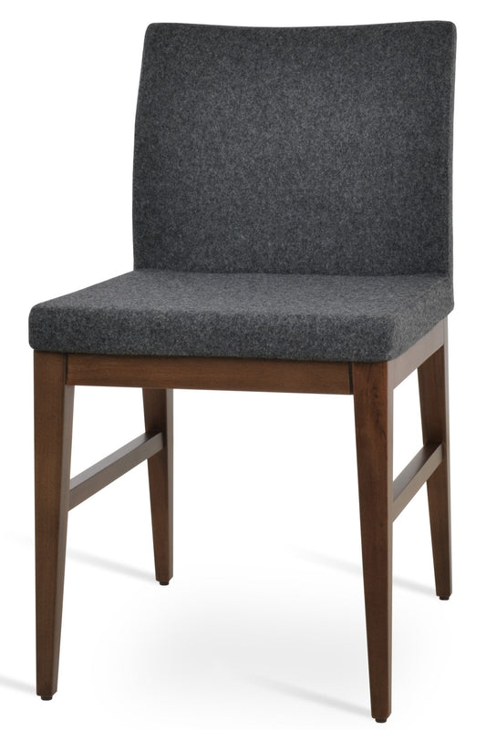 Grey Fabric Chairs Aria Wood - Your Bar Stools Canada