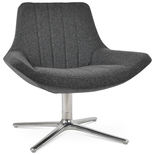 Grey Swivel Armchair Bellagio - Your Bar Stools Canada