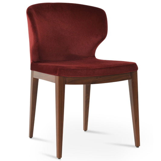 sohoConcept Kitchen & Dining Room Chairs Amed Wood PLUS Chairs | Velvet Upholstered Wooden Dining Chairs