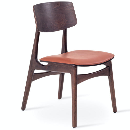 Soho Concept bacco-dining-chair-soft-seat-walnut-wood-base-faux-leather-seat-dining-chair-in-cinnamon