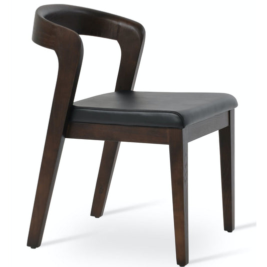 Soho Concept barclay-chair-walnut-wood-base-faux-leather-seat-dining-chair-in-black