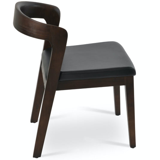 Soho Concept barclay-chair-walnut-wood-base-faux-leather-seat-dining-chair-in-black