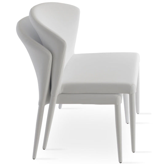 White Dining Chairs with Metal Legs Capri - Your Bar Stools Canada
