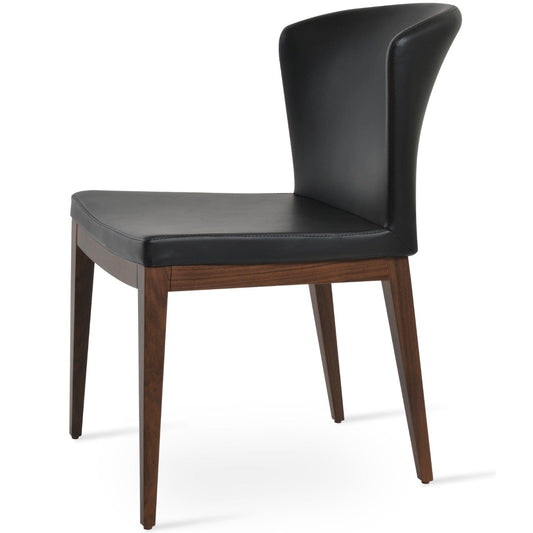 Capri Wood Leather Dining Chairs Black - Your Bar Stools Canada