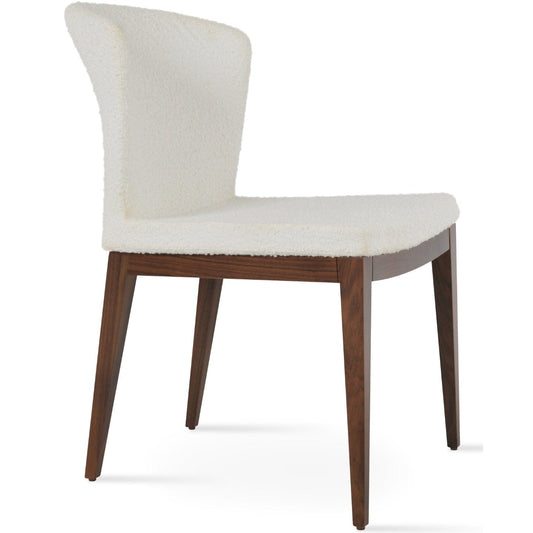 Capri Wood Boucle Dining Chairs White - Your Bar Stools Canada