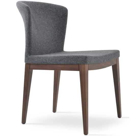 sohoConcept Kitchen & Dining Room Chairs Capri Wood Chairs | Wool Upholstered Wooden Dining Chairs