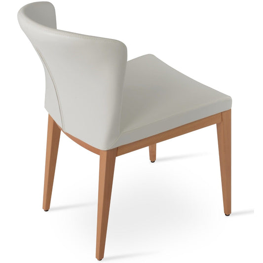 sohoConcept Kitchen & Dining Room Chairs Capri Wood Chairs | White Leather Wooden Dining Chairs