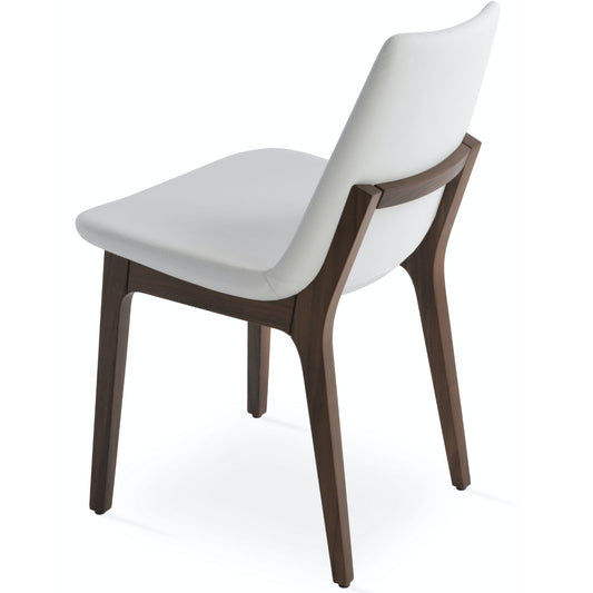 Eiffel Wood Leather Dining Chairs White - Your Bar Stools Canada