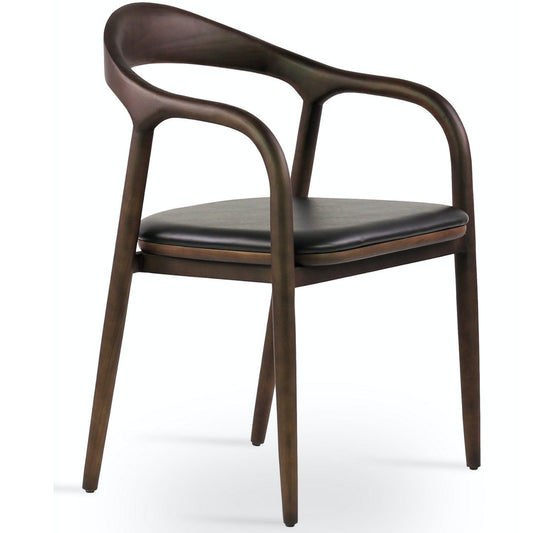 Black Leather Wood Dining Chair Infinity Armchair - Your Bar Stools Canada