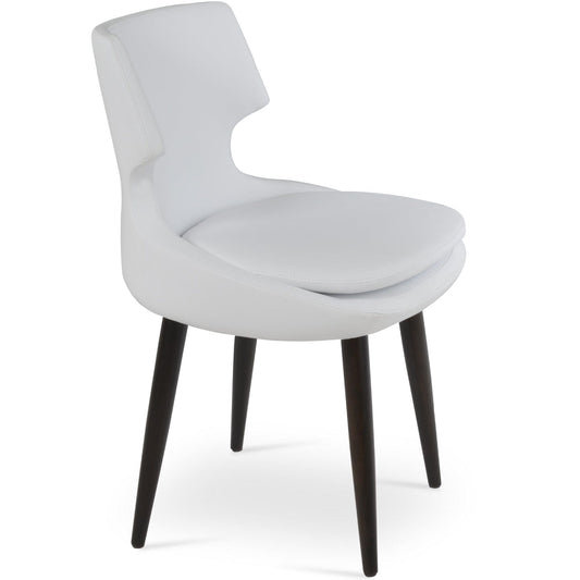 Patara Wood Leather Dining Chairs White - Your Bar Stools Canada