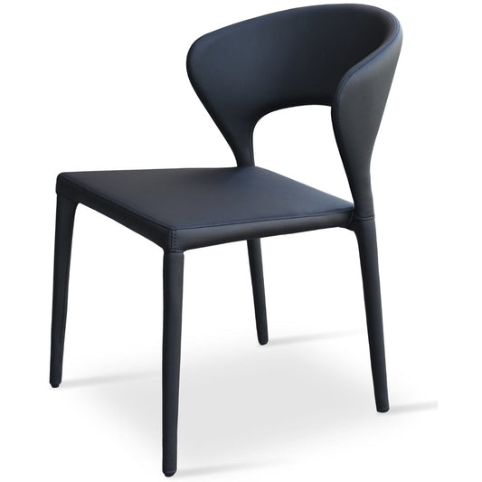 sohoConcept Kitchen & Dining Room Chairs Prada Stackable Restaurant Chairs | Black Leather Metal Dining Chairs