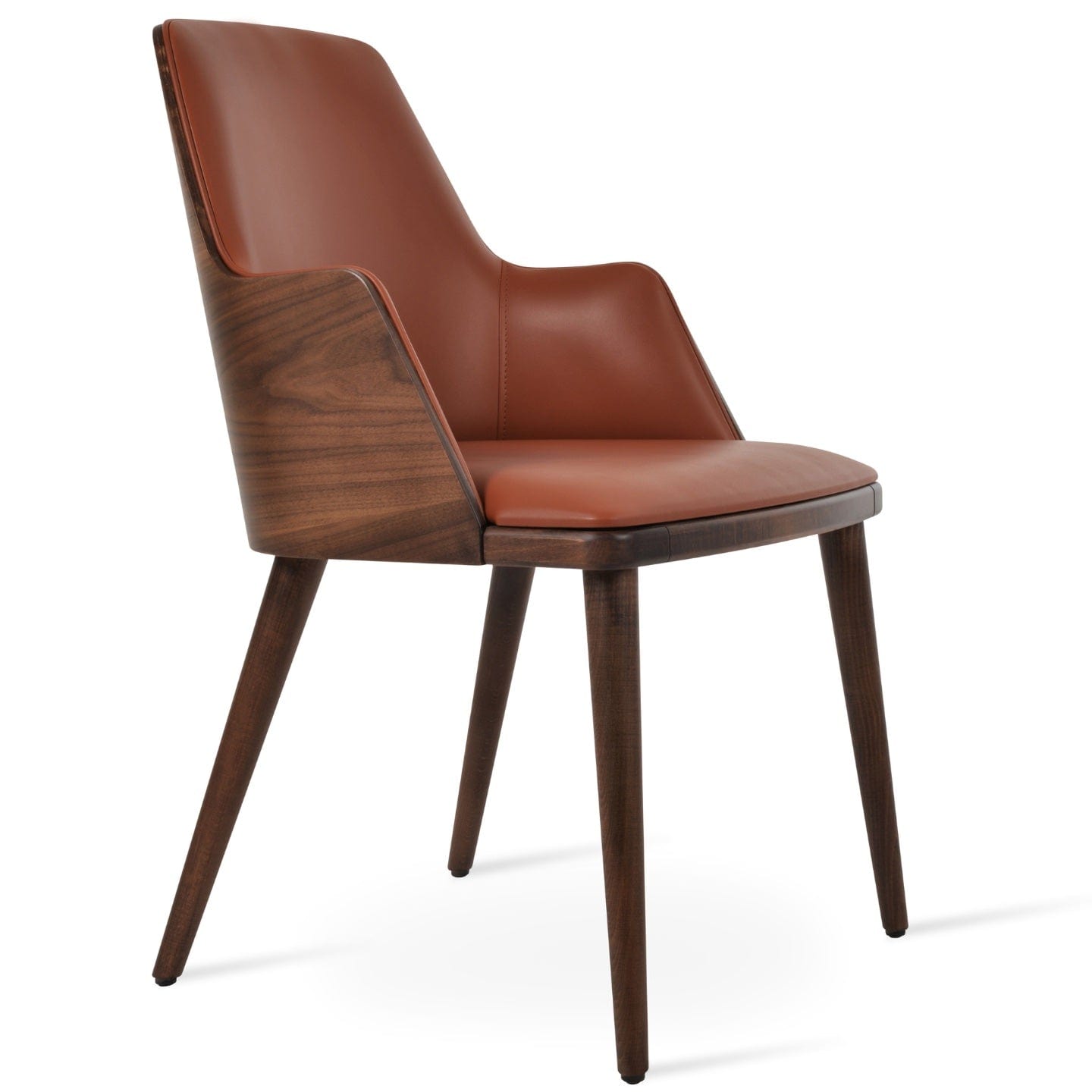 Modern Leather Dining Chairs RomanoW Black - Your Bar Stools