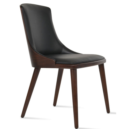 Modern Leather Dining Chairs RomanoW Black - Your Bar Stools Canada