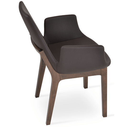 Leather Dining Chairs Eiffel Arm Brown - Your Bar Stools Canada