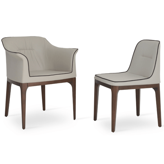 London Cream Leather Dining Chairs - Your Bar Stools Canada