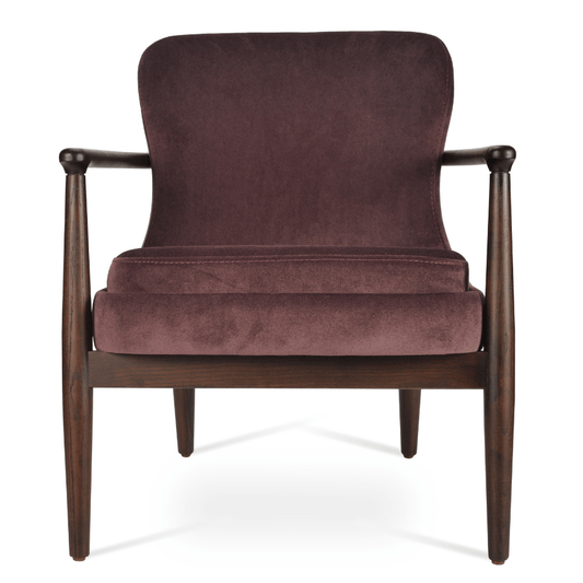 Purple Velvet Wooden Armchair Bonaldo - Your Bar Stools Canada